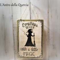 Decorazione da parete Magic, pirografia su legno