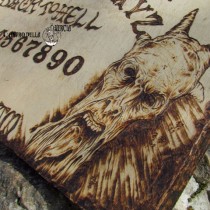 OUIJA Lucifer con planchette, pirografia su legno