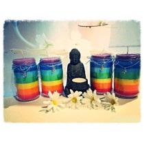 Candele magiche in cera d'api biologiche per riequilibrare i chakras